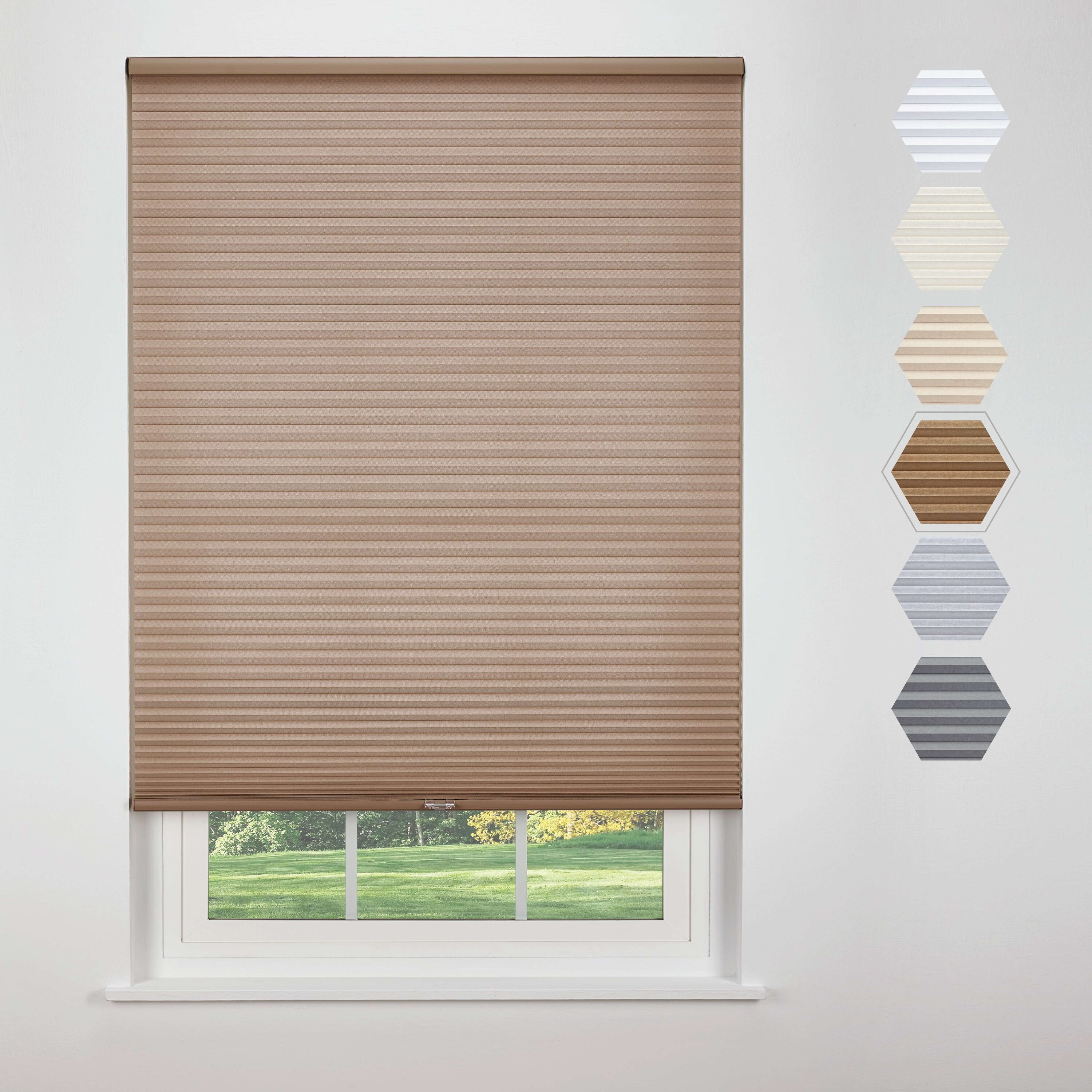 Linen Avenue U1HV2500B48 Cordless Cellular Light Filtering Shade 25 W x 48 H Harvest (Arrives 1/4 Narrower)
