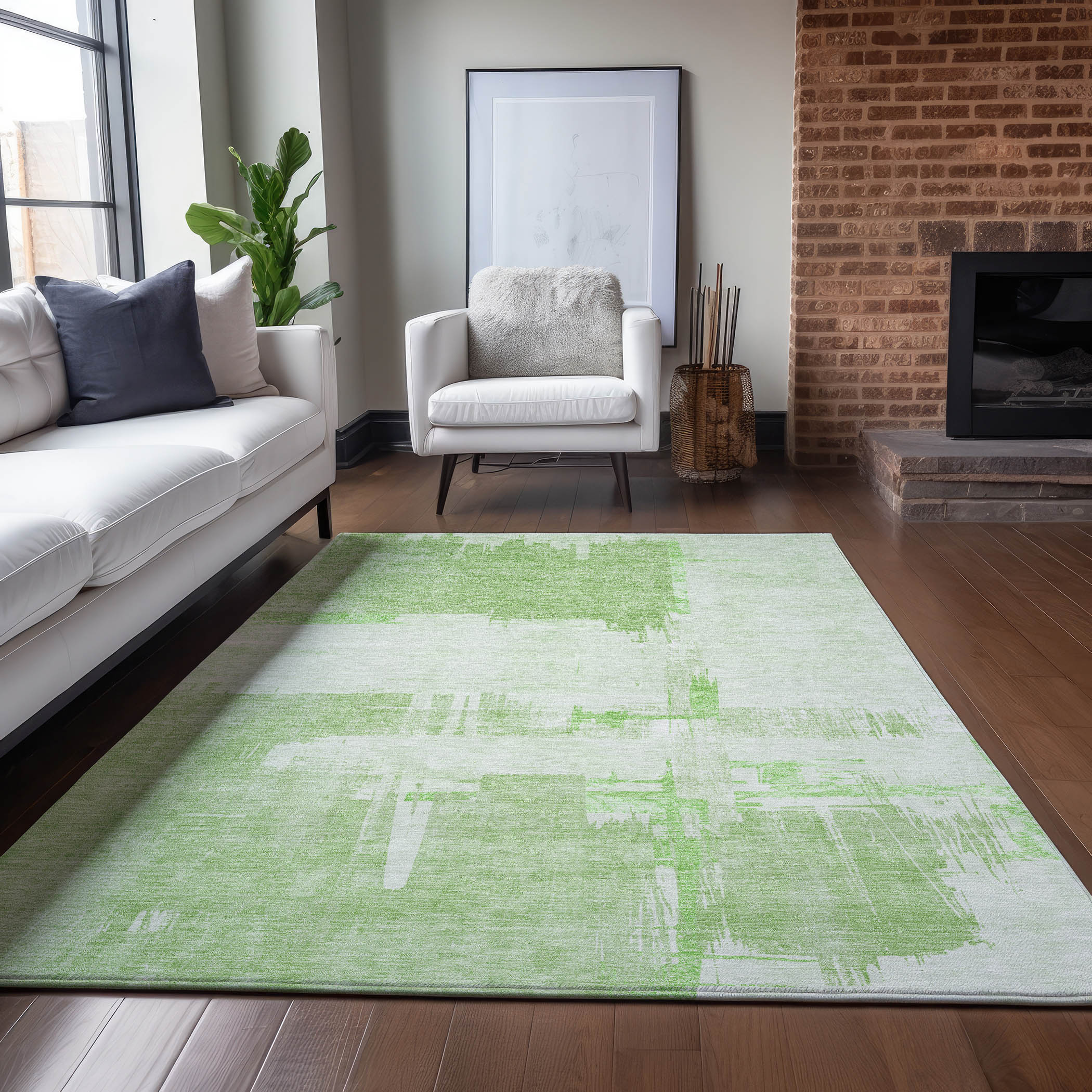 Addison Rugs ACN624GE3X5 Chantille ACN624GE 3 x 5 (ft) Polyester Green Rectangular Indoor/Outdoor Geometric Machine washable Area rug