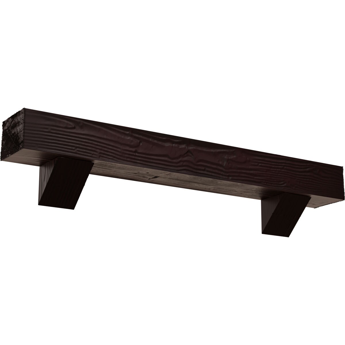 Ekena Millwork MANUSD04X04X60BKZY 60-in W x 4-in H x 4-in D Cherry (Premium) Hollow Urethane Rustic Fireplace Mantel