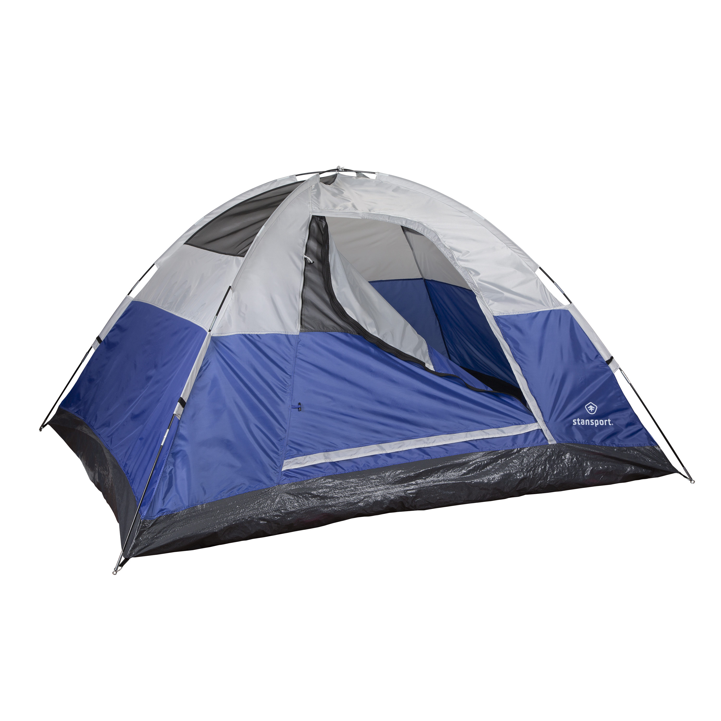 Stansport Blue 2-Person Dome Tent with Fiberglass Poles and Rain Fly ...