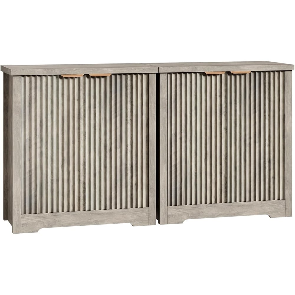 GAOMON Fluted buffet sideboard cabinet modern credenza with doors and shelves wood console cabinet for living room kitchen dining room