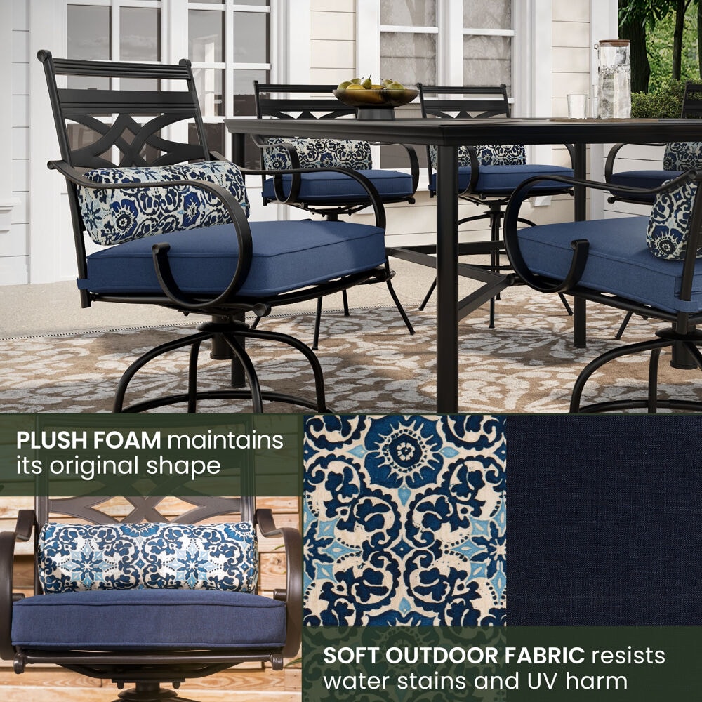 Hanover MCLRDN9PCBRSW8-NVY Patio-Dining-Sets - View #4