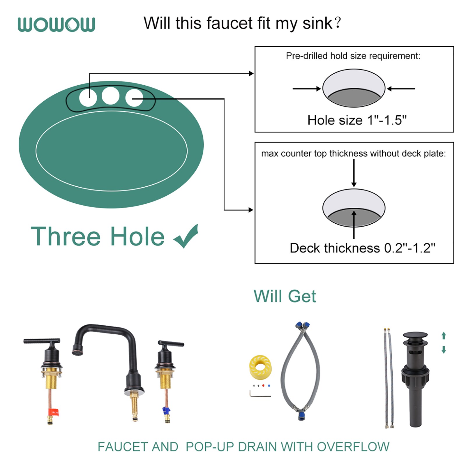 WOWOW 2320300RB-LW Lavatory-Faucets - View #5