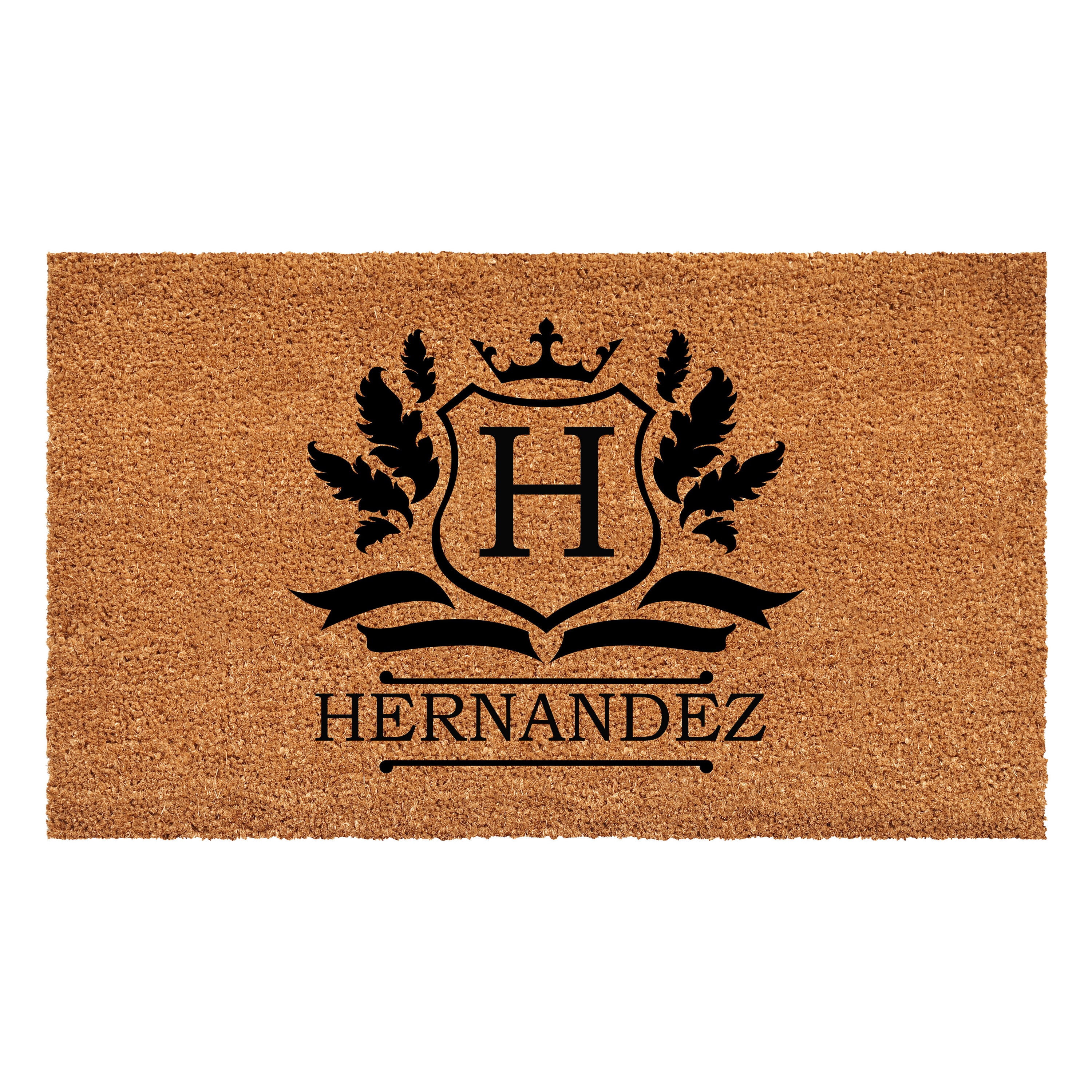 Callowaymills 108242448H 3-ft x 6-ft Natural, Black Coir/Vinyl Rectangular Indoor or outdoor Decorative Door mat