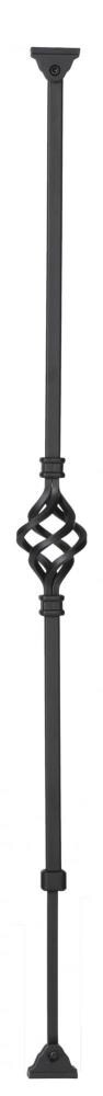 Ole' Iron Slides KW ISBAS-SAT 26.75-in x 0.5625-in Square Satin Black Wrought Iron Stair Baluster Classic