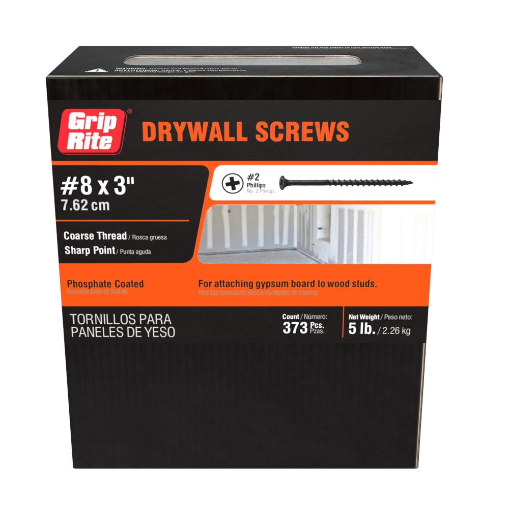 Grip-Rite #8 x 3-in Bugle Coarse Thread Drywall Screws 5-lb ( 373 -Pack )