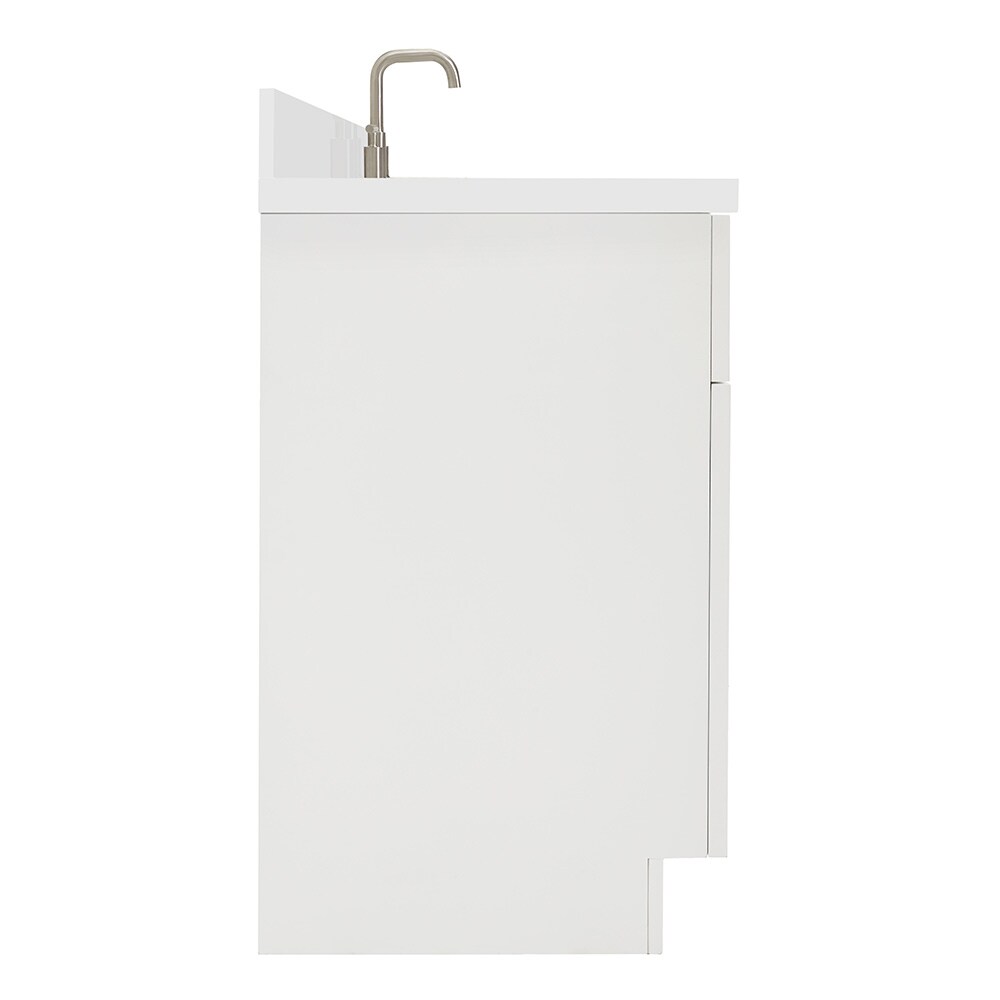 ARIEL Hamlet 43-in White Undermount Single sink Bathroom Vanity with Pure White Quartz Quartz Top