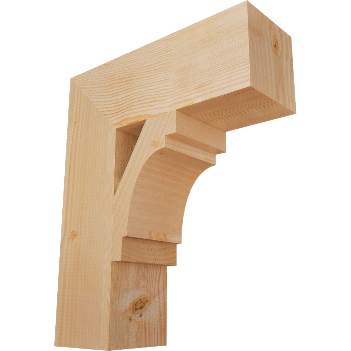 Ekena Millwork BKT06X18X22MRC05SDF Merced block smooth 5-1/2-in x 18-in x 22-in Douglas fir Brown Wood Standard bracket