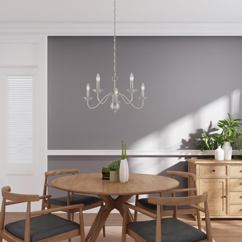 Windsor Mini 5-Light Brushed Nickel Plug-In Chandelier