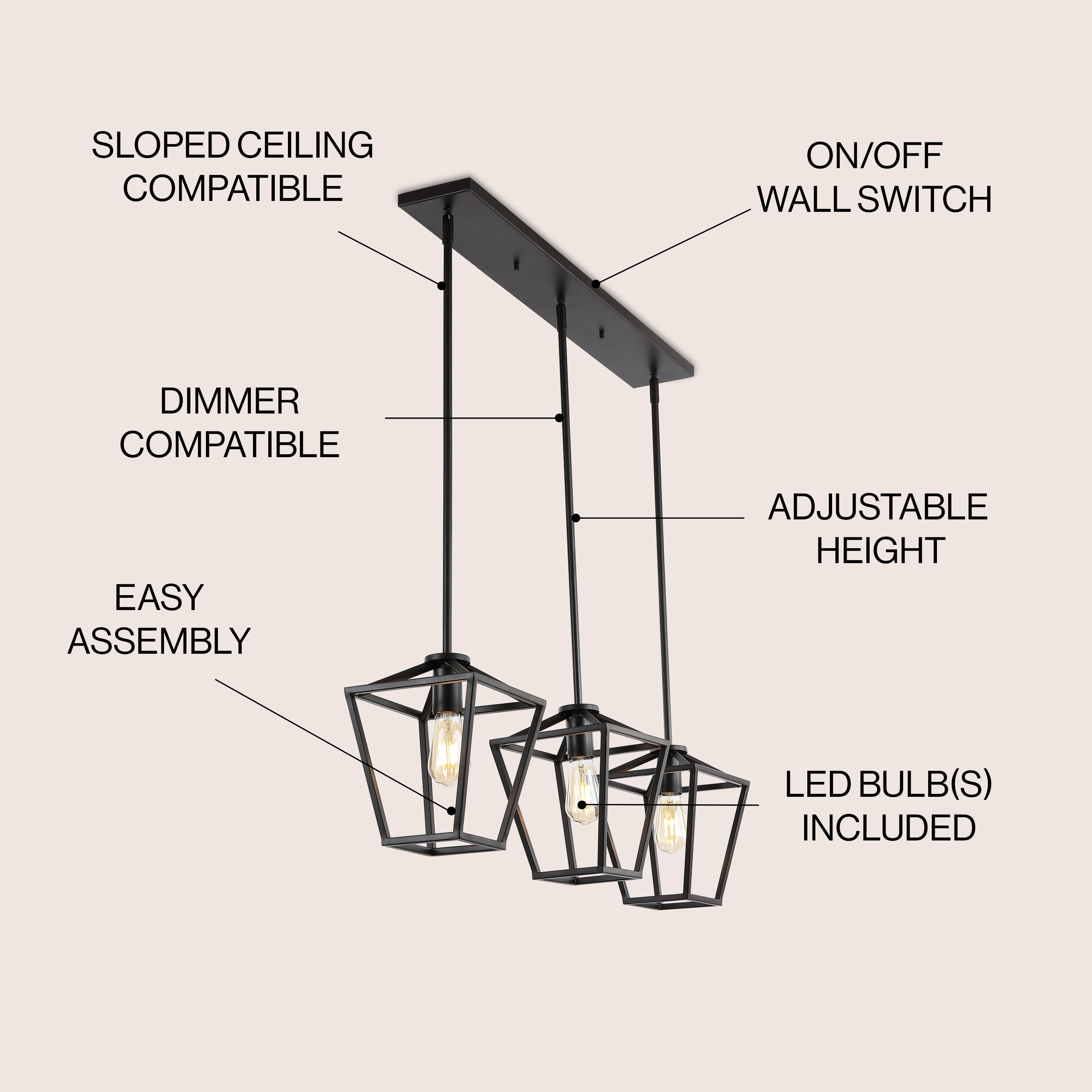 JONATHAN  Y JYL7581A Pendant-Lights - View #3
