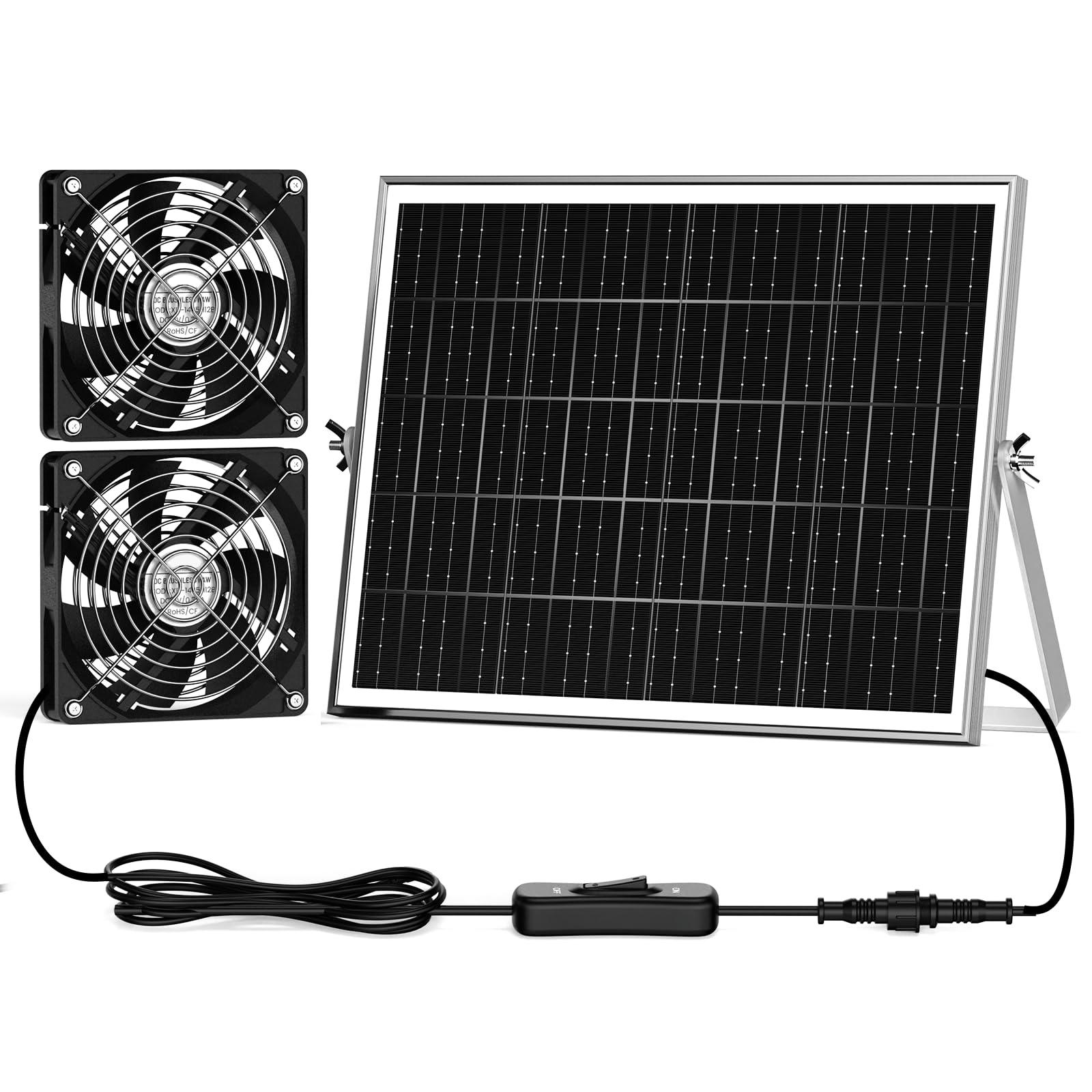ITOPFOX 5.5 in Solar Greenhouse Fan Kit 30W Solar Powered Exhaust and ...