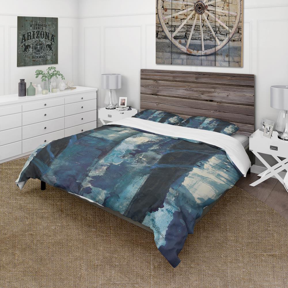 Designart BED30344-Q 3 -Piece Blue Queen Duvet cover Set