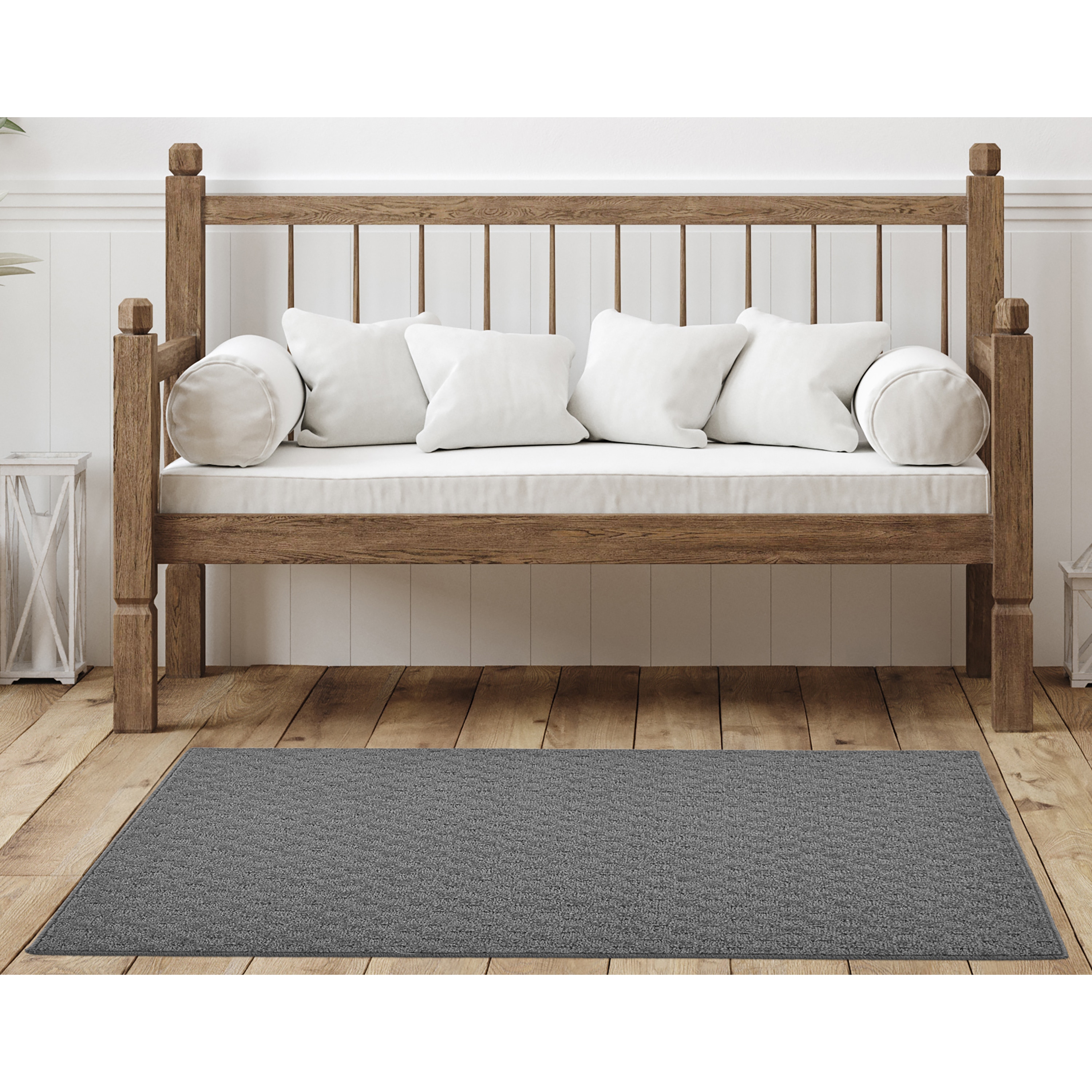 Garland Rug MA000N04807212 Medallion 4 x 6 (ft) Tufted Polypropylene Cinder Gray Rectangular Indoor Solid Lodge Area rug