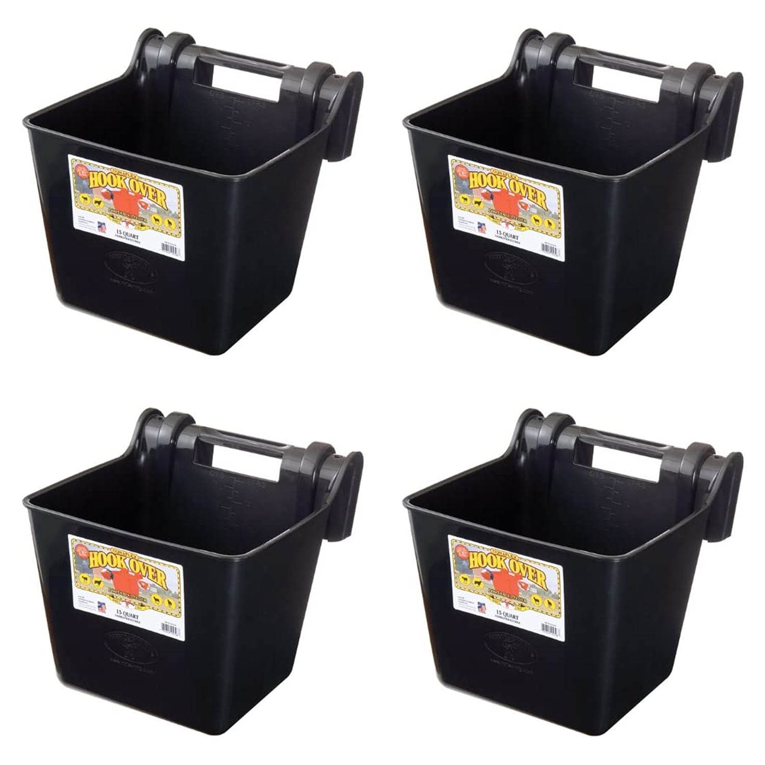 Little Giant  HF15BLACK 15 qt. Mountable Plastic Hook Feeder Black (4 Pack)