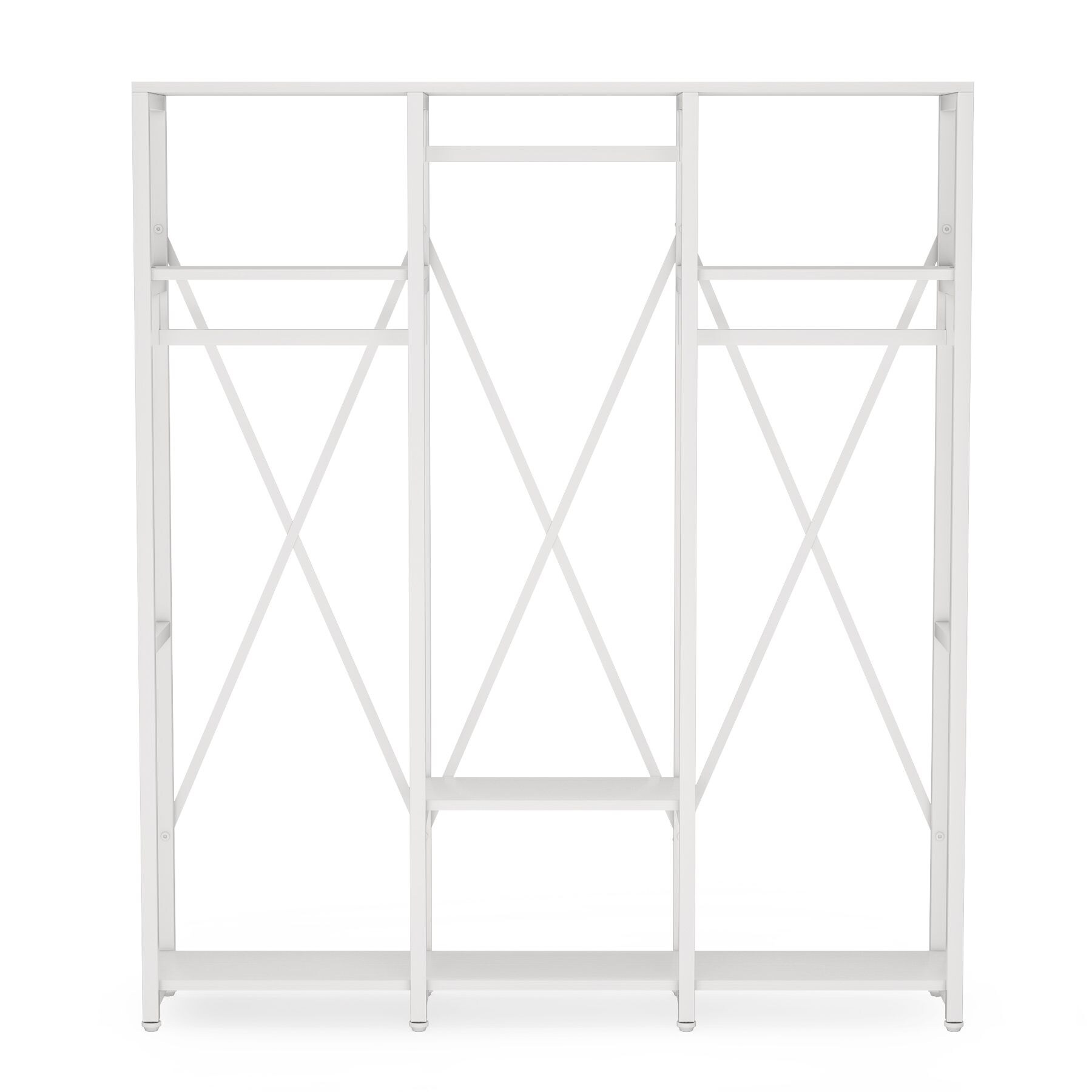 Tribesigns 4.92-ft to 4.92-ft W x 6-ft H White Solid Shelving Wood Closet  System in the Wood Closet Kits department at