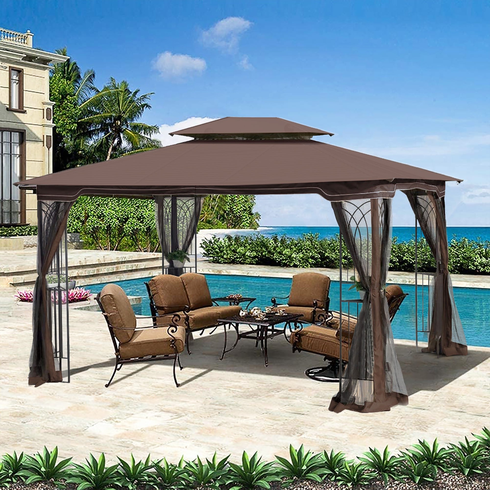 Xspracer ML-GA3760 11.75-ft x 8.7-ft GA Brown with Soft Top Roof (Screen Included)