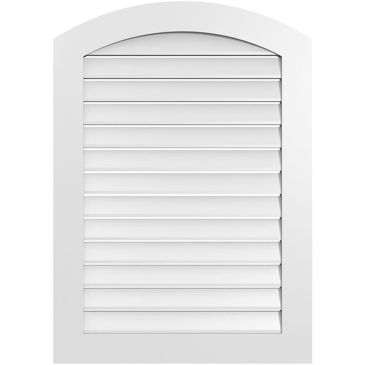 Ekena Millwork GVPAR30X4201SF 30-Inches x 42-Inches Off-white Round top PVC Gable Louver Vent