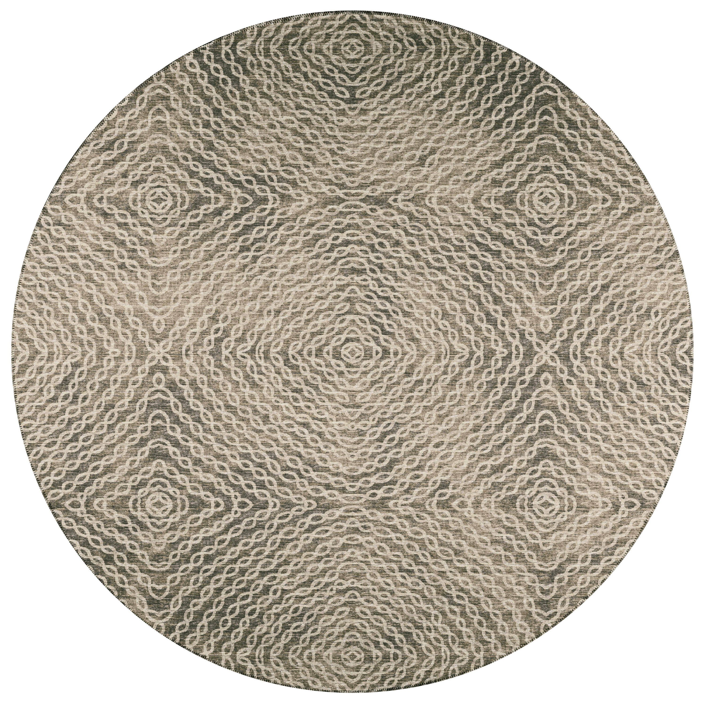 Addison Rugs ABV33MC8RO Bravado 8 x 8 (ft) Chenille Mocha Round Indoor/Outdoor Geometric Southwestern Area rug