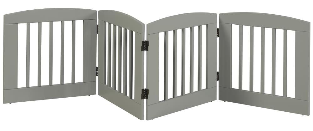 Camaflexi 24-in H Freestanding Expandable Gray Wood Pet Gate in the Pet ...