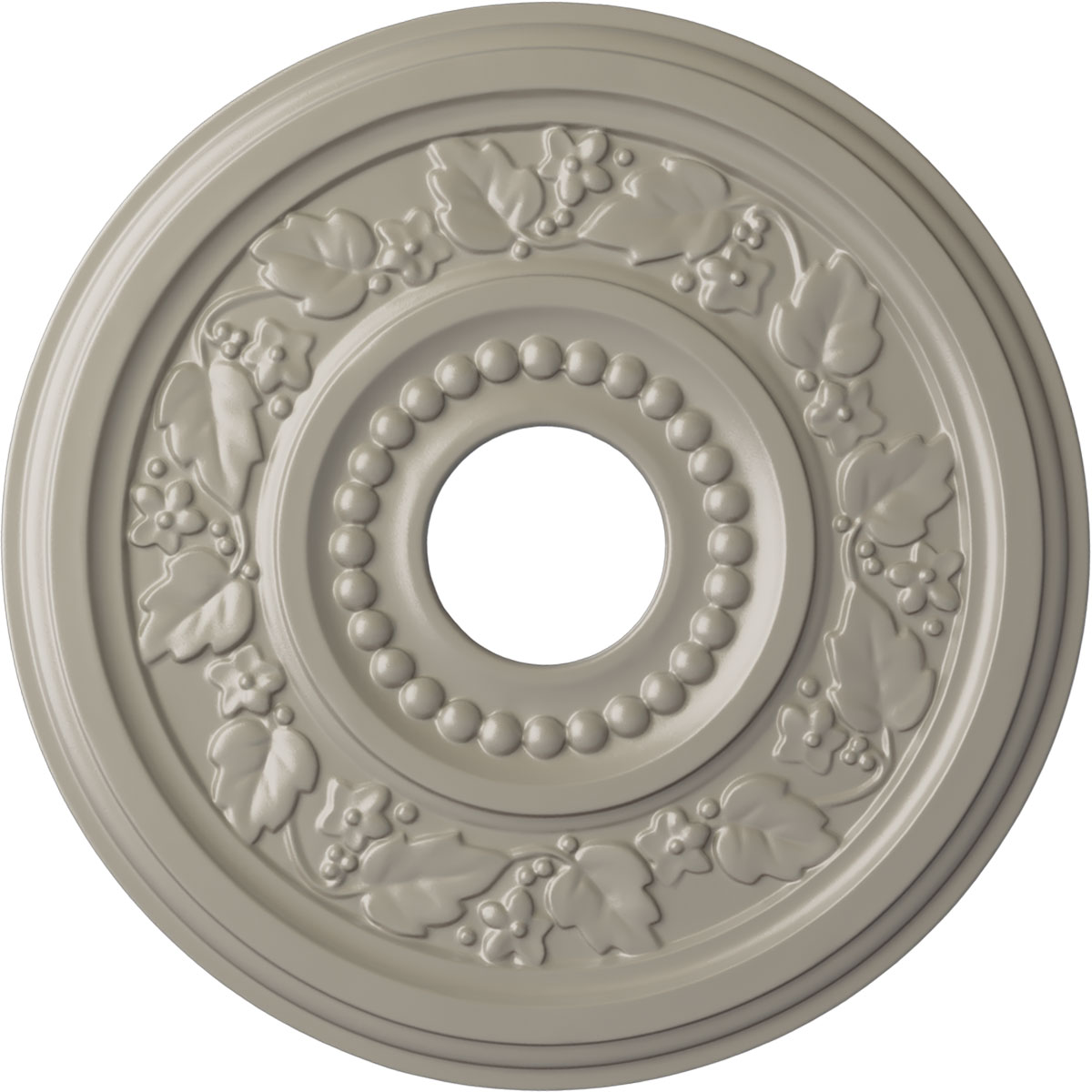 Ekena Millwork CM16GNPWS Genevieve 16.125-in W x 16.125-in L Painted Pearl White Polyurethane Whole Ceiling Medallion