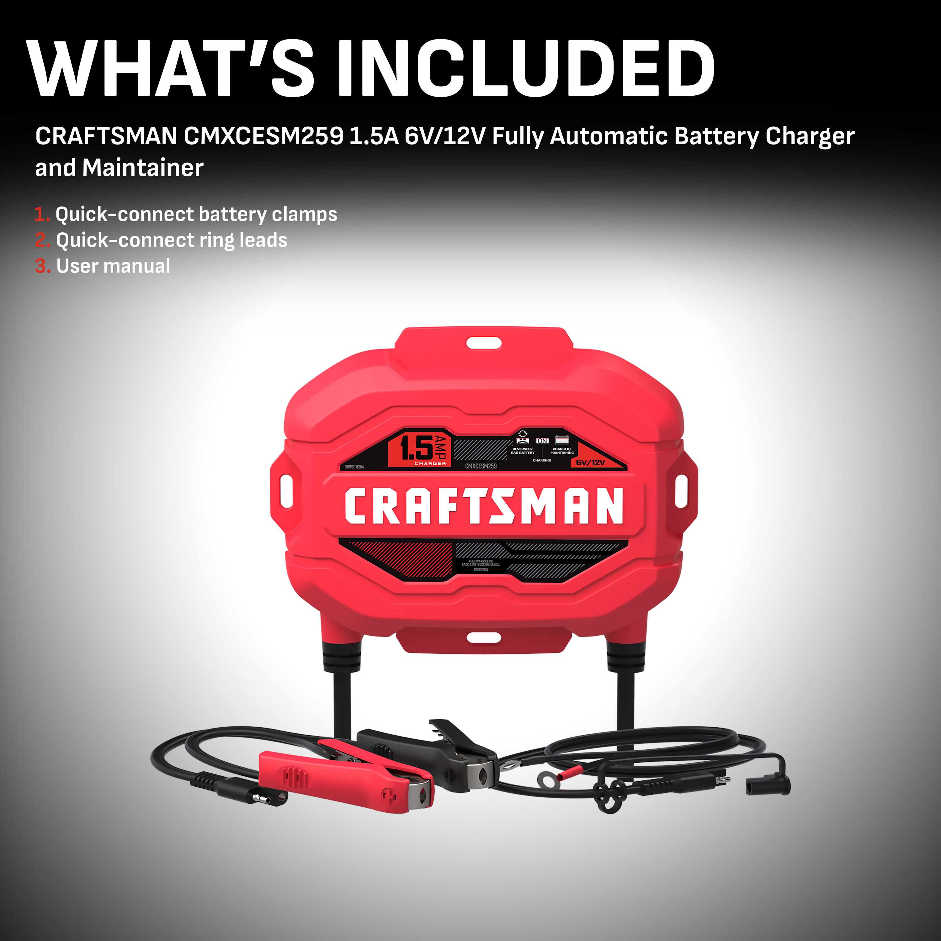 CRAFTSMAN 1.5-Amp 6/12-volt Car Battery Charger in the Car Battery Chargers  department at