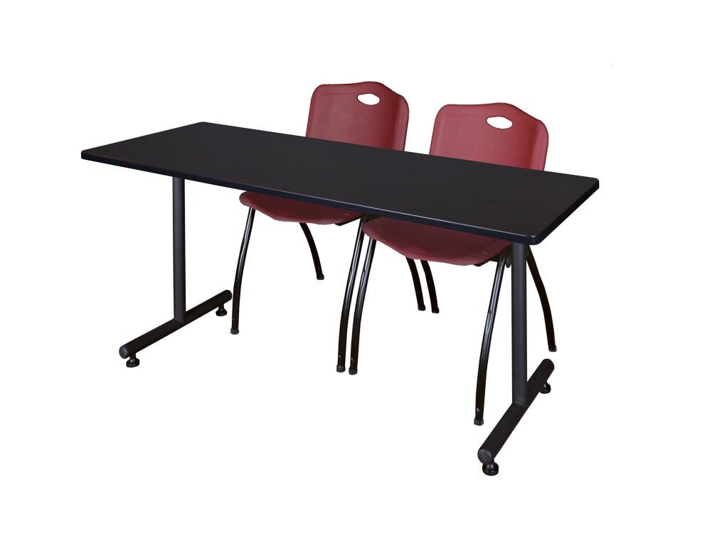 Regency MKTRCT6624MW47BY Training Brown 4-Person Training Table (66-in W x 29-in H)