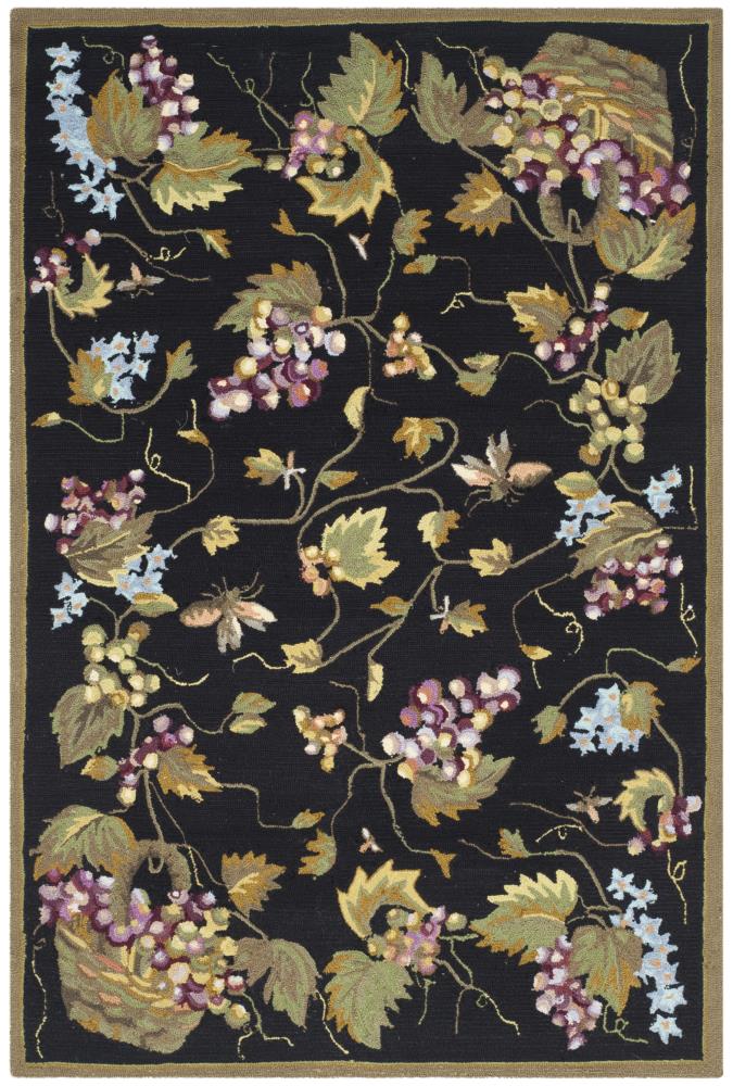 Safavieh EZC731A-4 Easy Care Sonoma 4 x 6 (ft) Loomed Polypropylene Black/Multi Rectangular Indoor Floral/Botanical Farmhouse/Cottage Area rug
