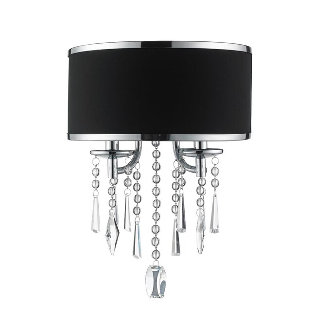 Golden Lighting Echelon 12.25-in W 2-Light Chrome Glam Wall Sconce Golden Lighting Echelon 12.25-in W 2-Light Chrome Glam Wall Sconce