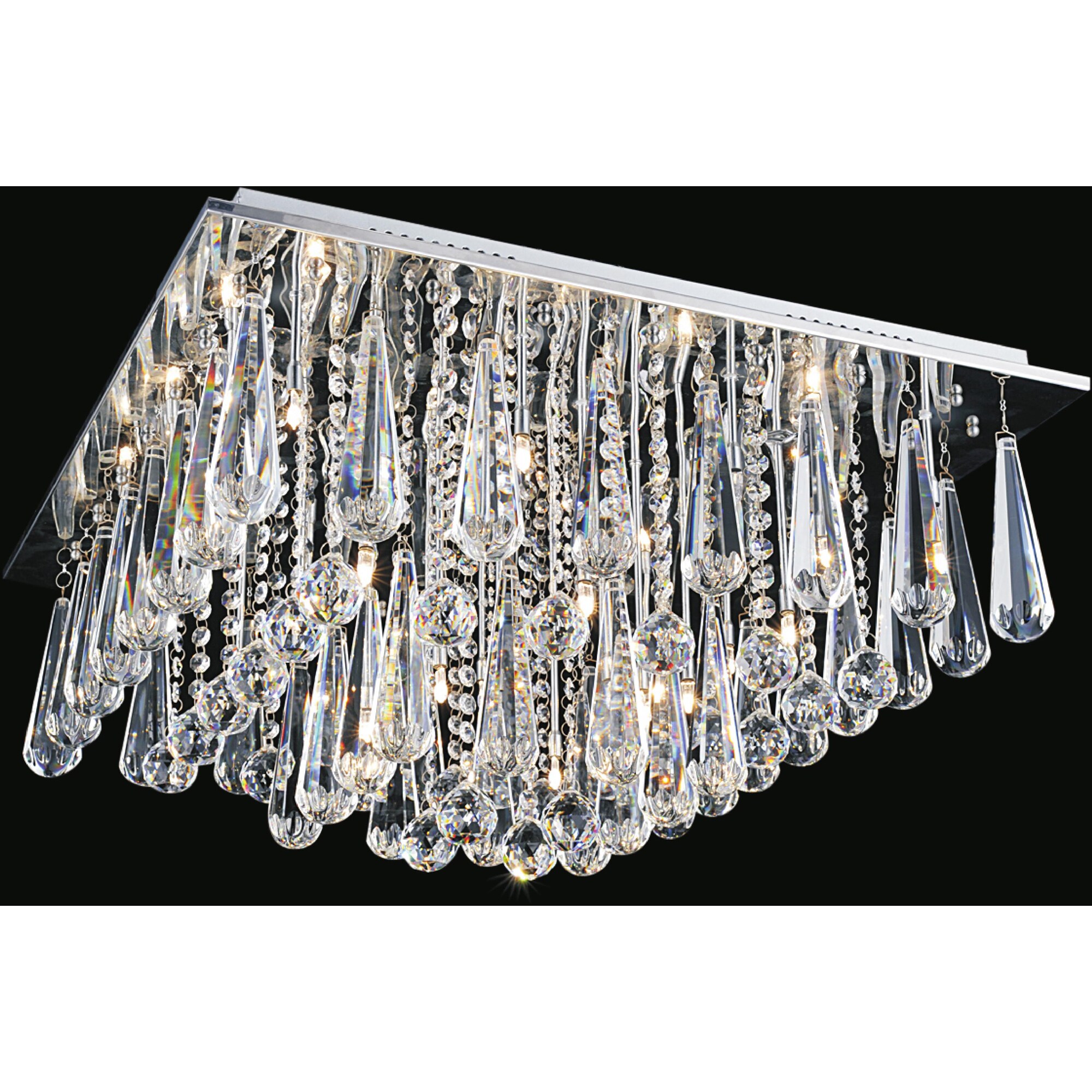 CWI Lighting 5035C24C-S Brianna 12-Light 24-in Chrome Flush Mount Light