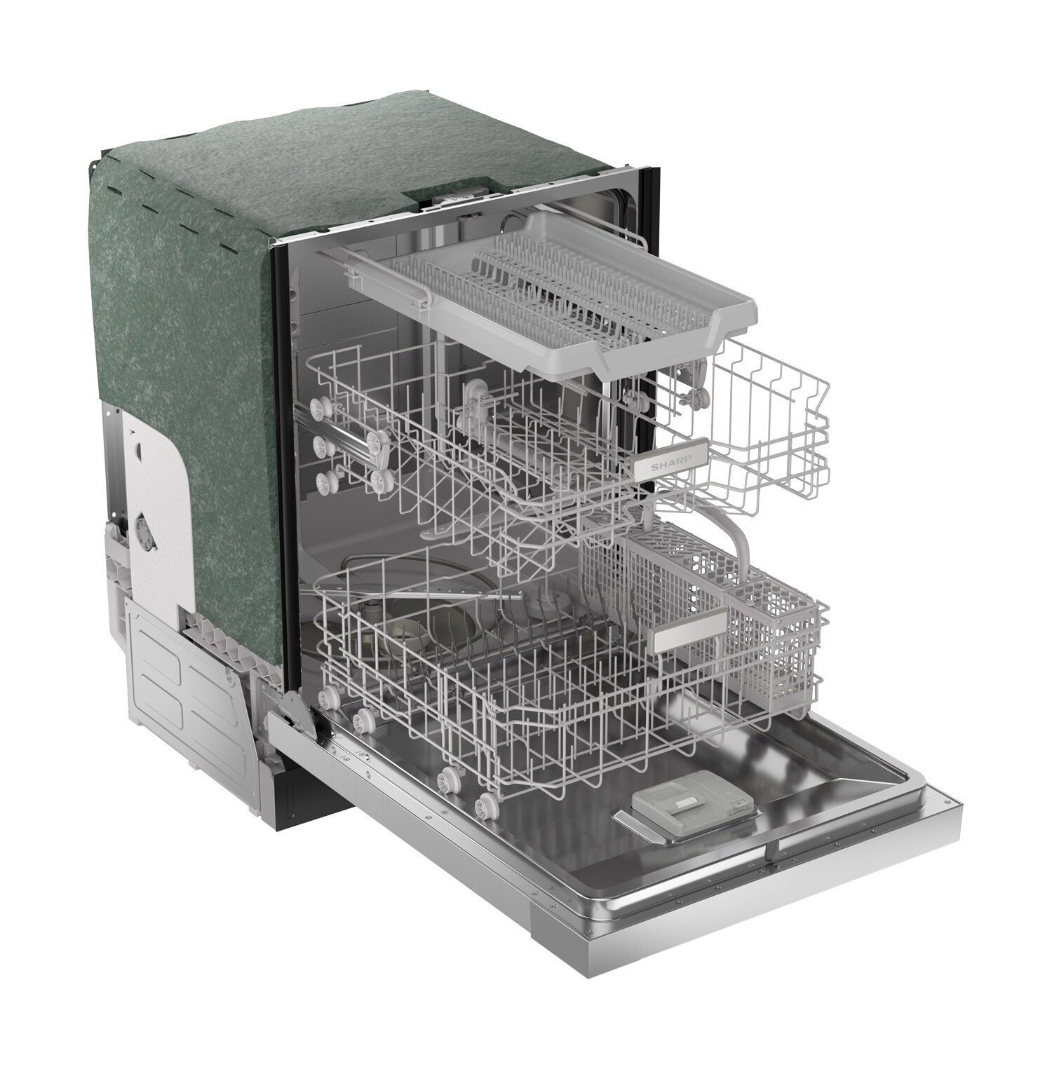 Sharp Front Control 24-in Built-In Dishwasher With Third Rack (Stainless  Steel) ENERGY STAR, 49-dBA