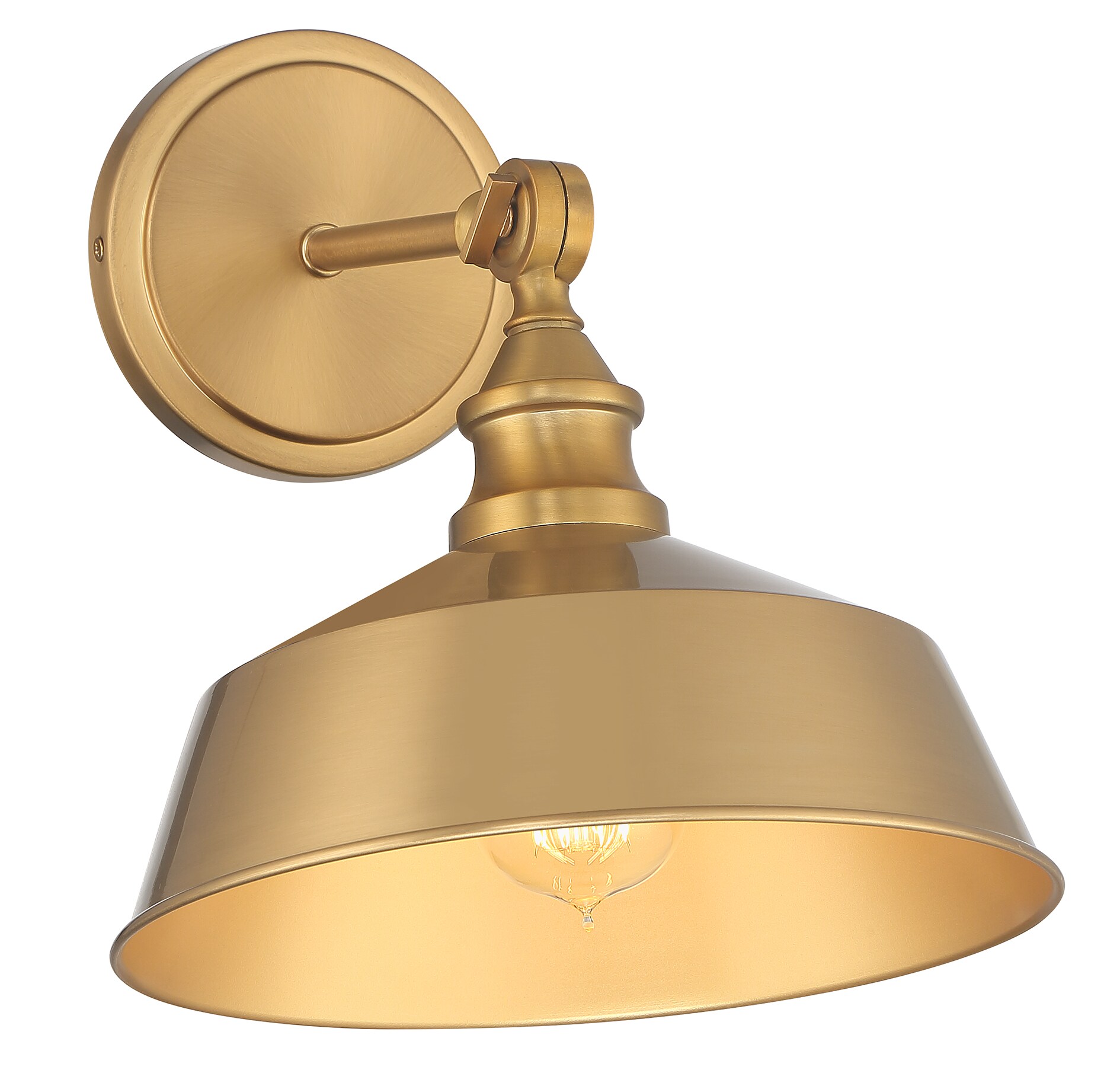 Meridian 10-in W 1-Light Brushed Brass Vintage Led,Incandescent Wall Sconce | - Meridian Lite Trends M90090NB