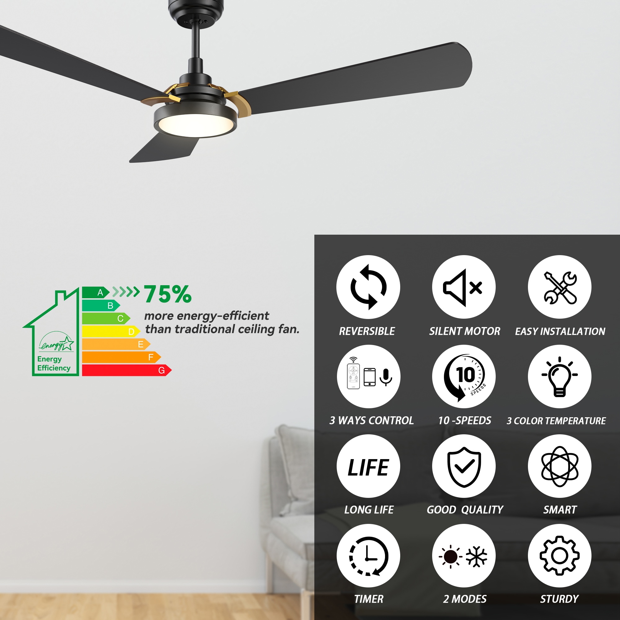 CARRO USA LS563B3-L22-B2-1G Ceiling-Fans - View #4