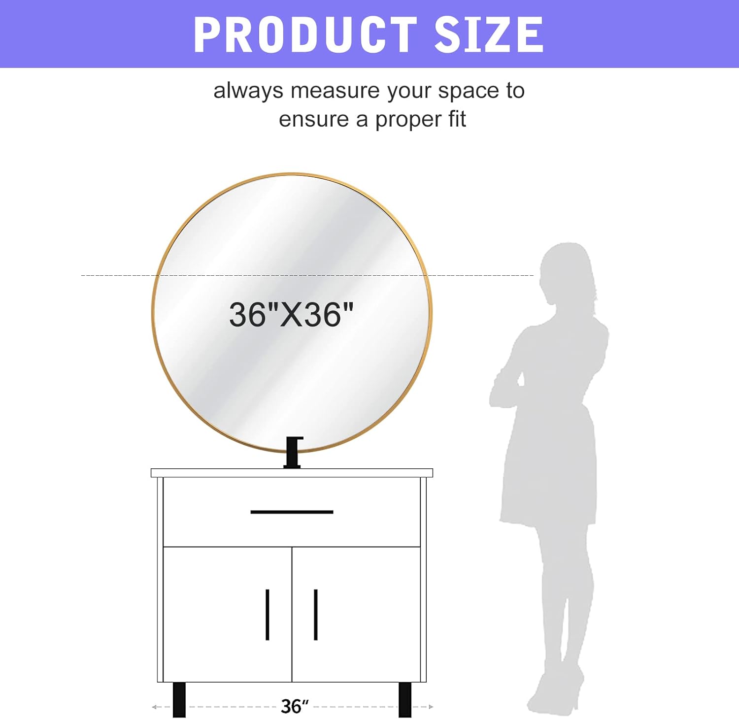 Forclover HUC-R36DG Framed-Bath-Mirrors - View #5