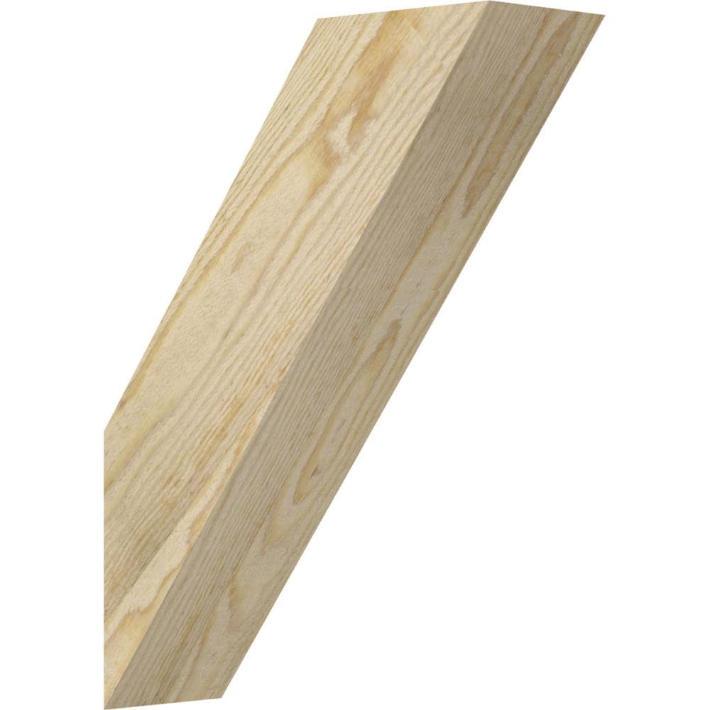 Ekena Millwork BRC04X12X16TRA00RDF 4-in x 12-in x 16-in Douglas Fir Unfinished Wood Traditional Rough Sawn Knee Brace
