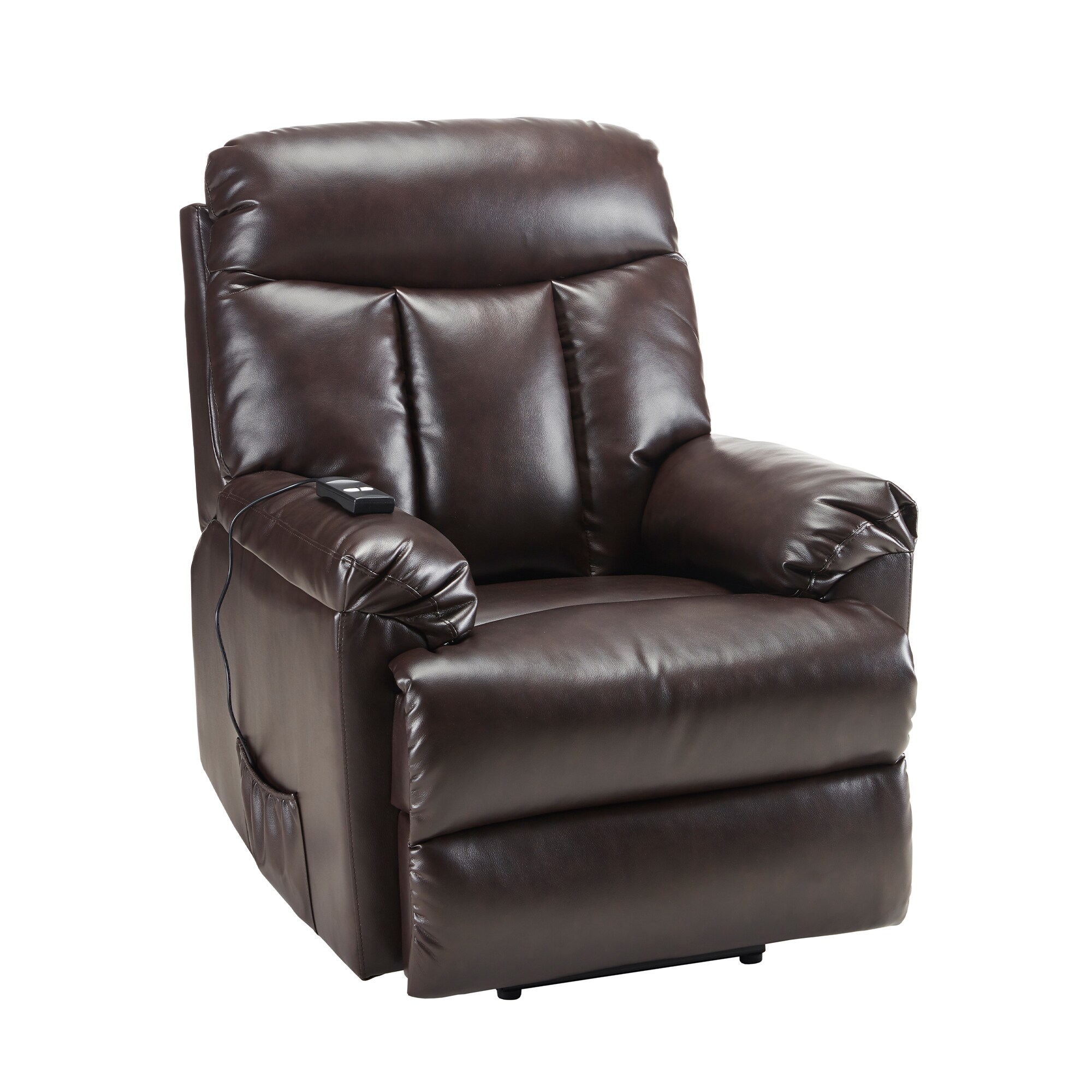 CASAINC OR-PP189768DAA Recliner Black Polyester Upholstered Powered Reclining Recliner with Lift Assistance