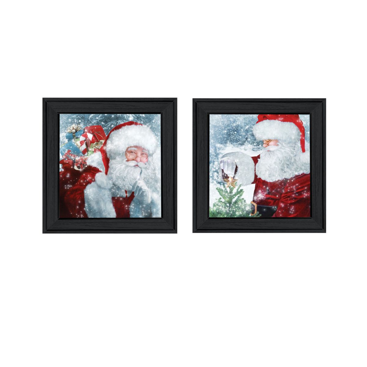 Trendy Decor 4U -  VBLUE730405 Santa's Blessings Wall Art By Bluebird Barn  Classic Christmas
