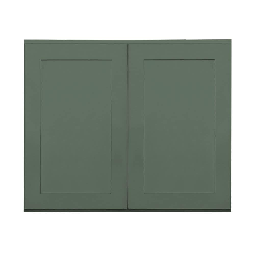 RELIABILT LS-SB-W3630B Monroe 36-in W x 30-in H x 12-in D Basil Green Wall Ready to assemble Plywood Cabinet (Recessed Panel Shaker)