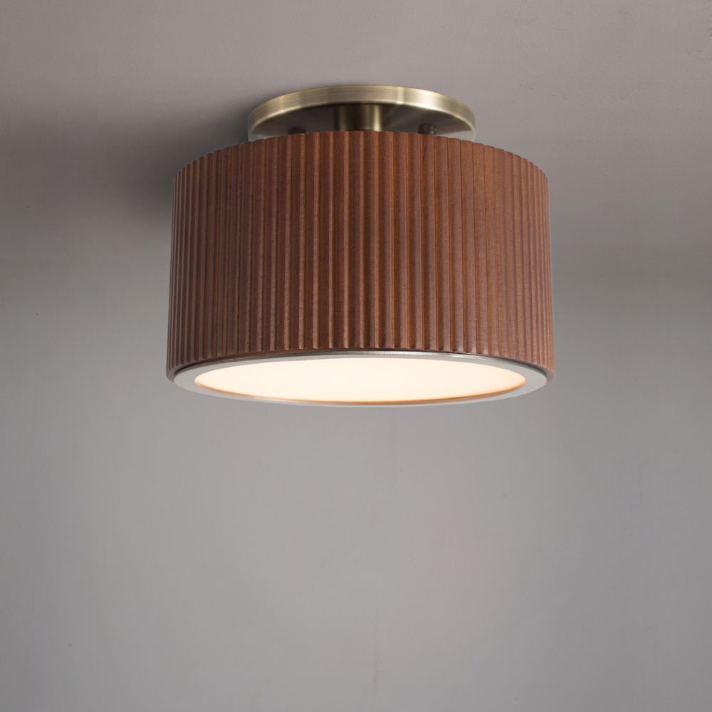 NOVA of California 3610832DB TAMBO 1 -Light 10-in Brown Indoor/Outdoor Flush Mount Light