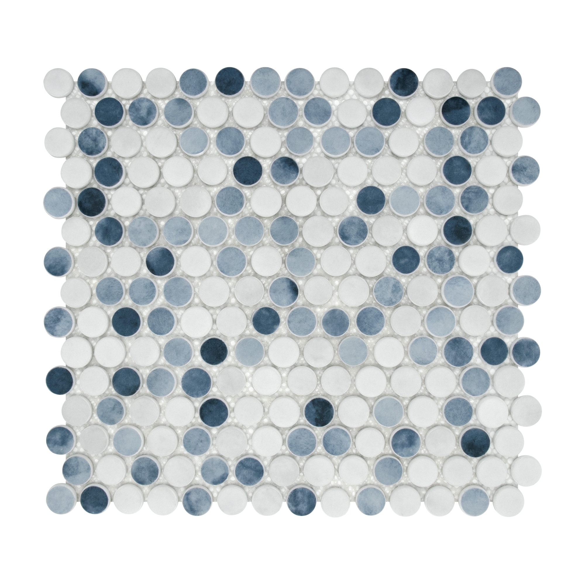 12" x 12" Black Matte Glass Pebble Mosaic Tile