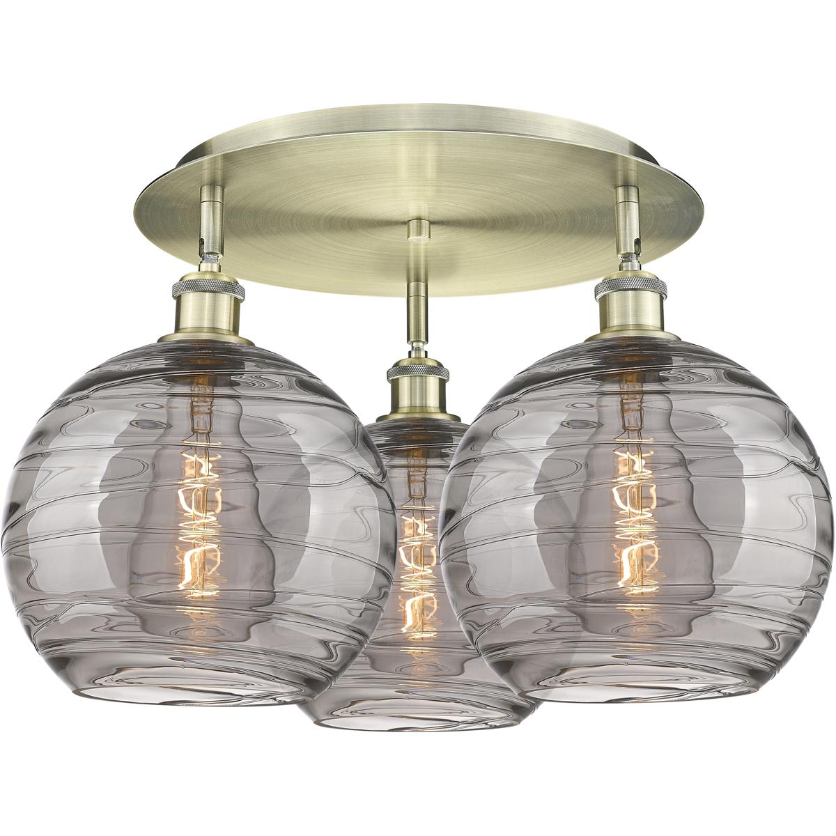 Innovations Lighting 2669676 516-3C-AB-G1213-10SM Ballston Athens Deco Swirl Flush Mount