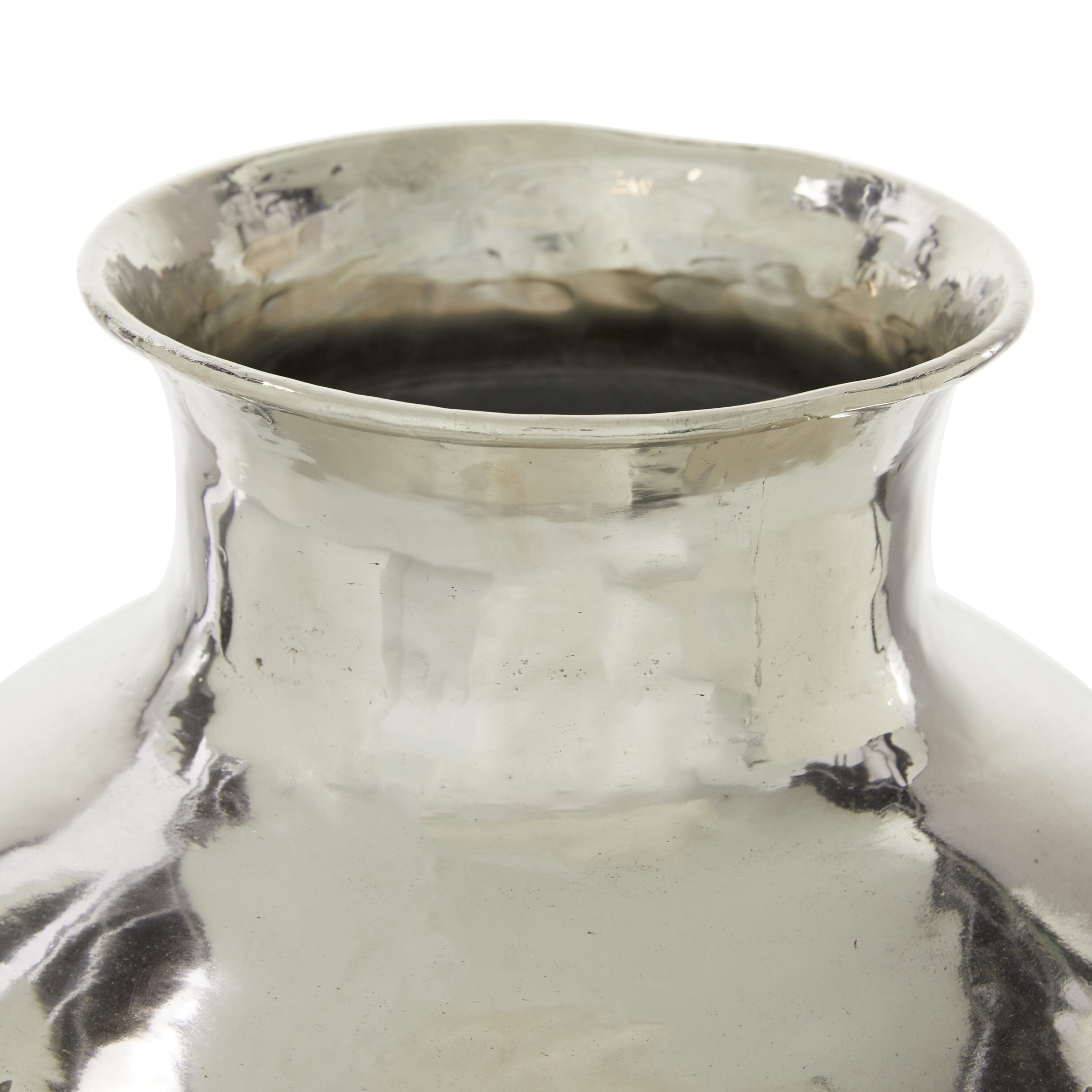 Elegant Silver Aluminum Bouquet Table Vase 15.5"