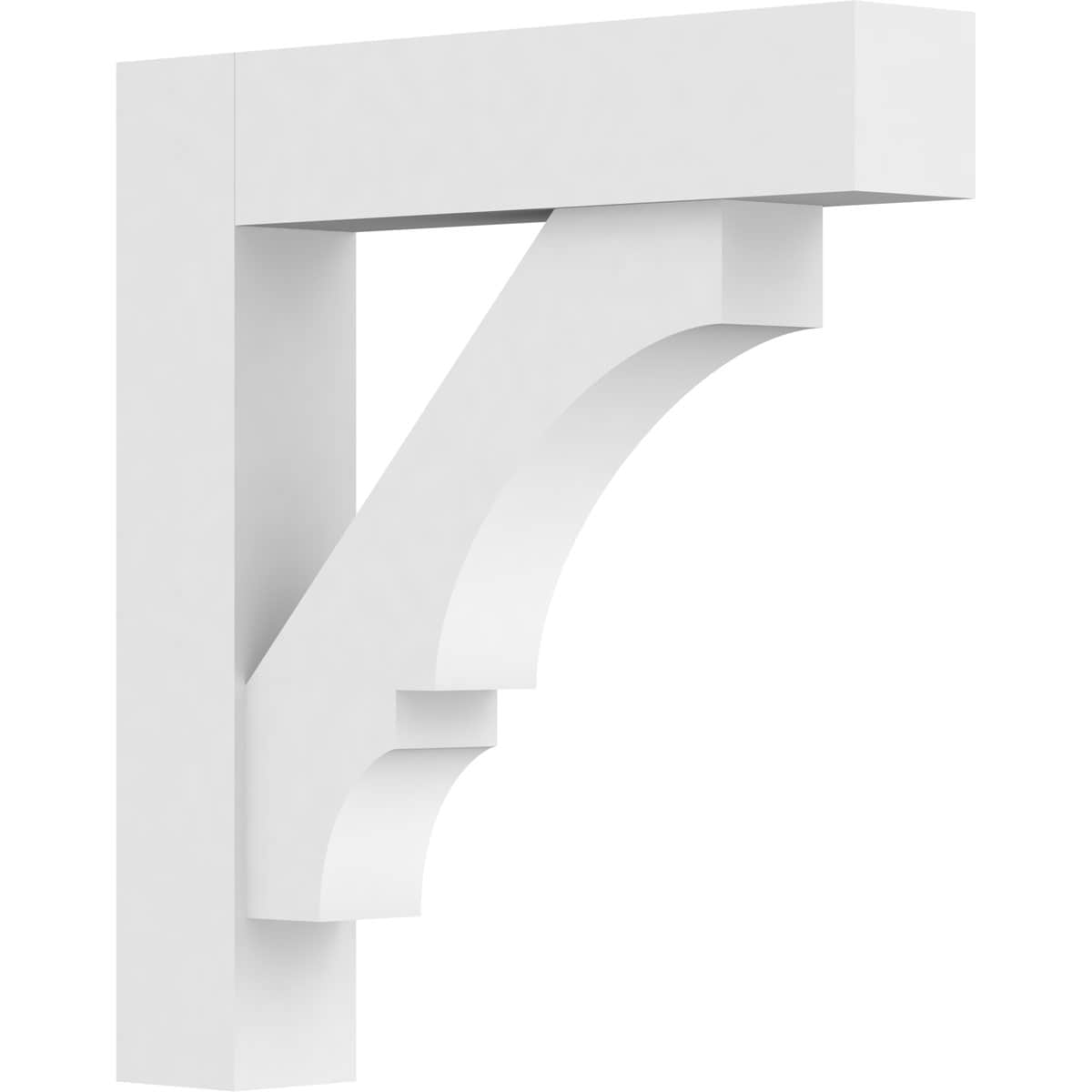 Ekena Millwork BKTP03X18X18BOA05 Standard Balboa 3-in x 18-in x 18-in White PVC Standard bracket
