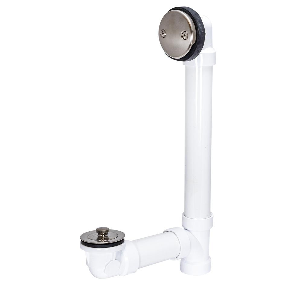 EASTMAN 35296 1-1/2-in Brushed nickel Brushed Nickel Lift and lock Drain with PVC