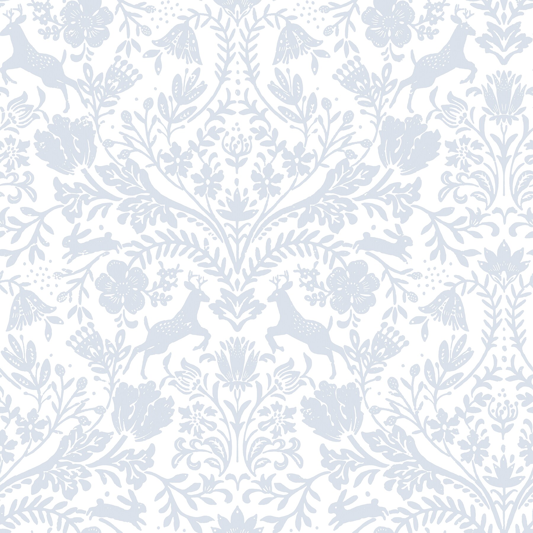 Chesapeake 3124-13882 Thoreau 56.4-Sq. Feet Blue Non-woven Damask Prepasted Water Activated Paste Wallpaper
