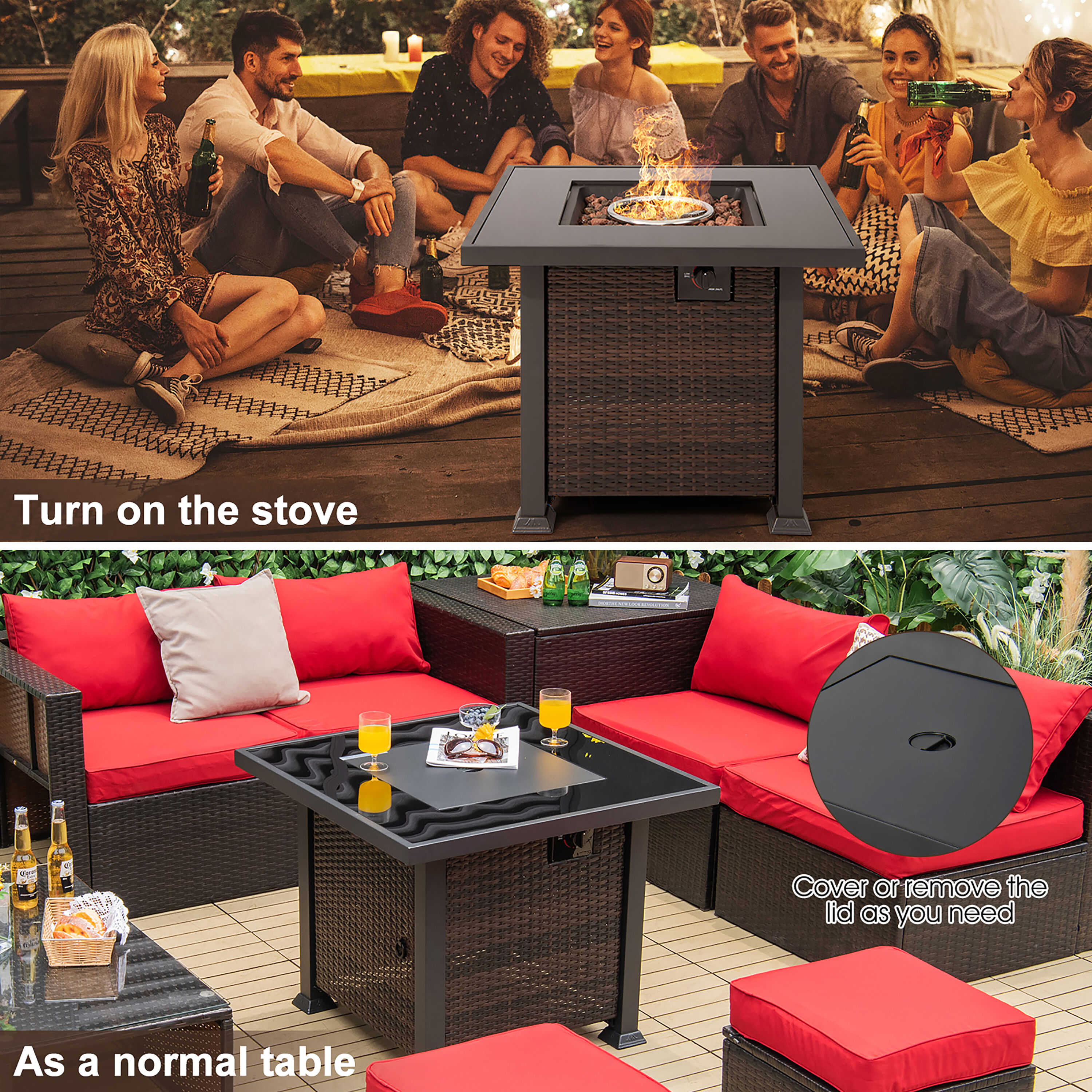 Costway NP10618CF Outdoor-Gas-Firepits - View #6