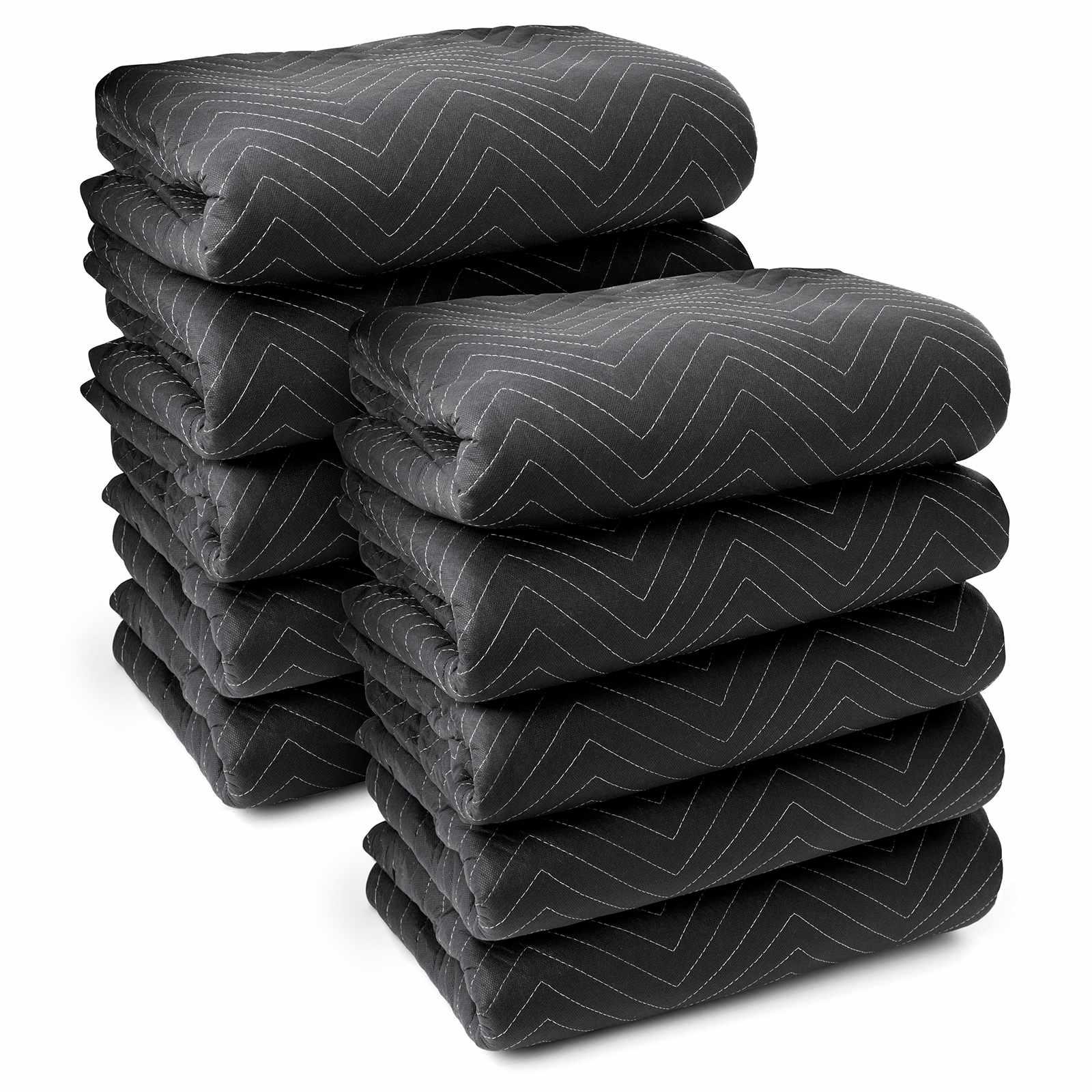 Sure-Max 10pk - 80 x 72-in Thick Moving and Packing Blankets - Black #BLANKET-P65-10.