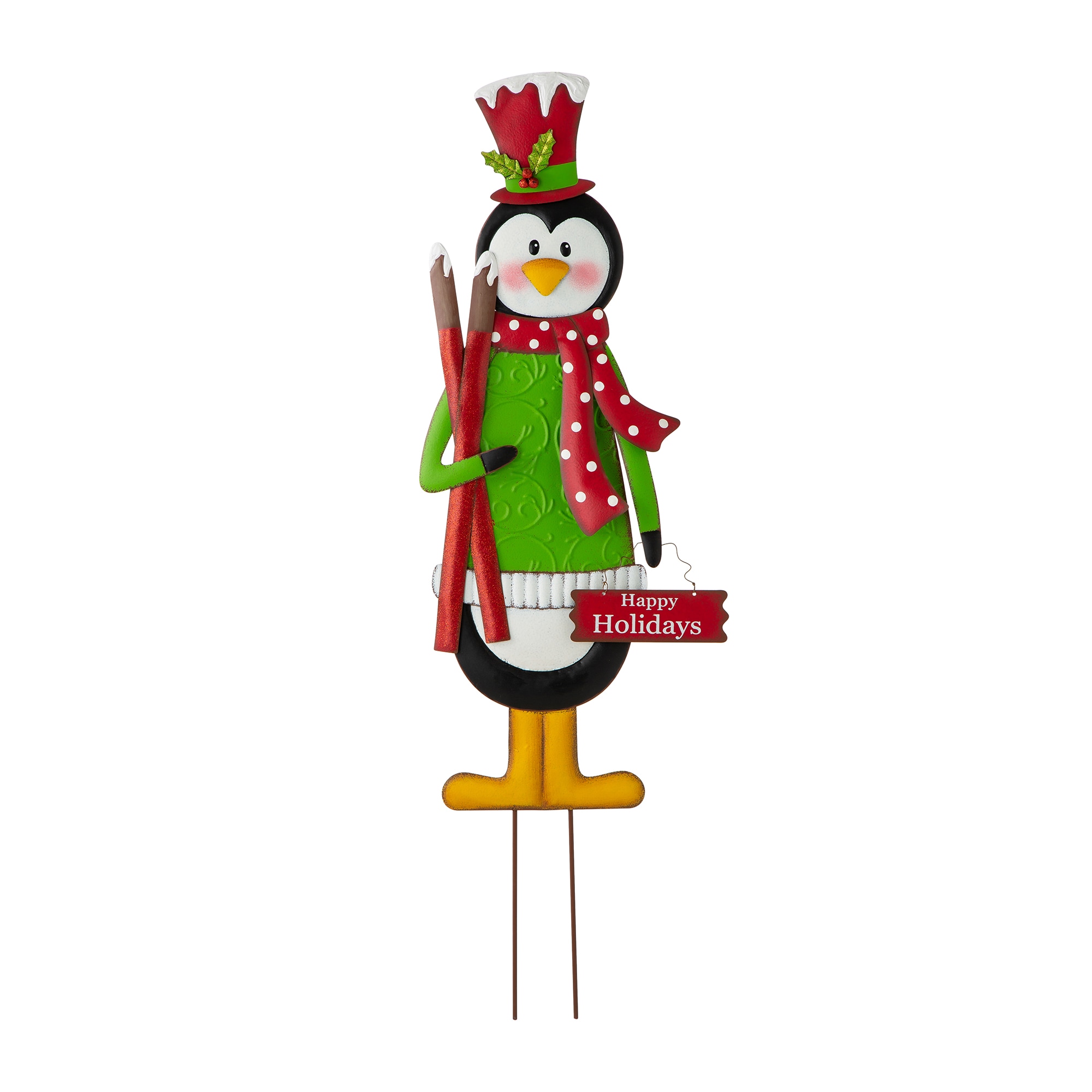 Glitzhome 2010200025 36-Inches Freestanding Penguin Yard decoration with