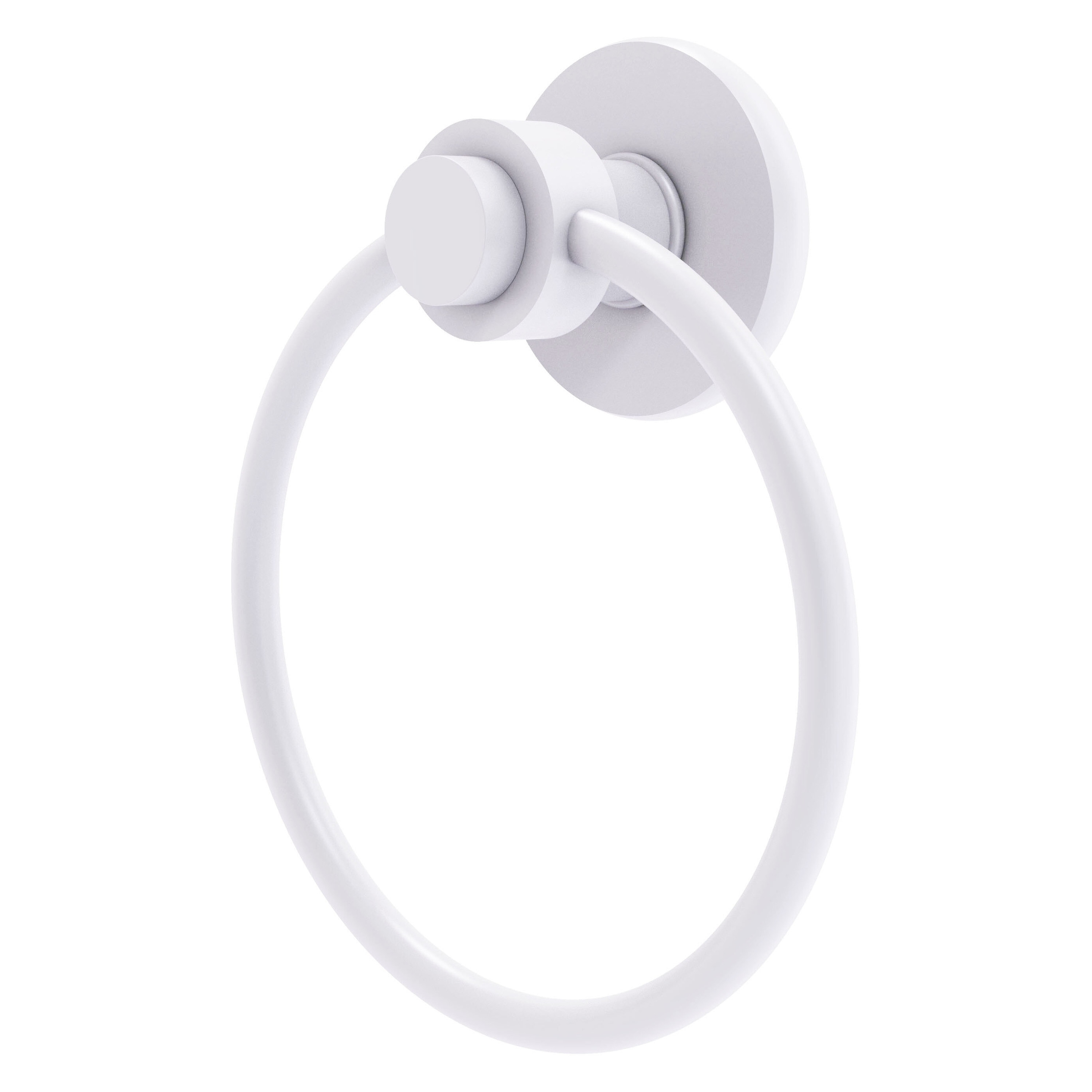 Allied Brass 916-WHM Mercury Matte White Wall mount Single Towel Ring