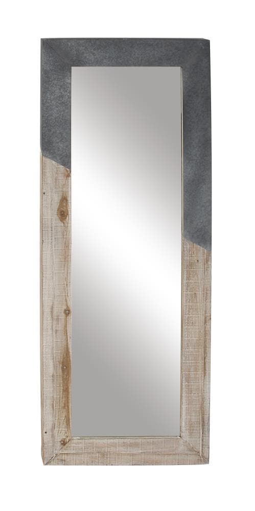 Grayson Lane 98736 27.7-in W x 71-in H Beige with Metal Detailing Framed Floor Mirror