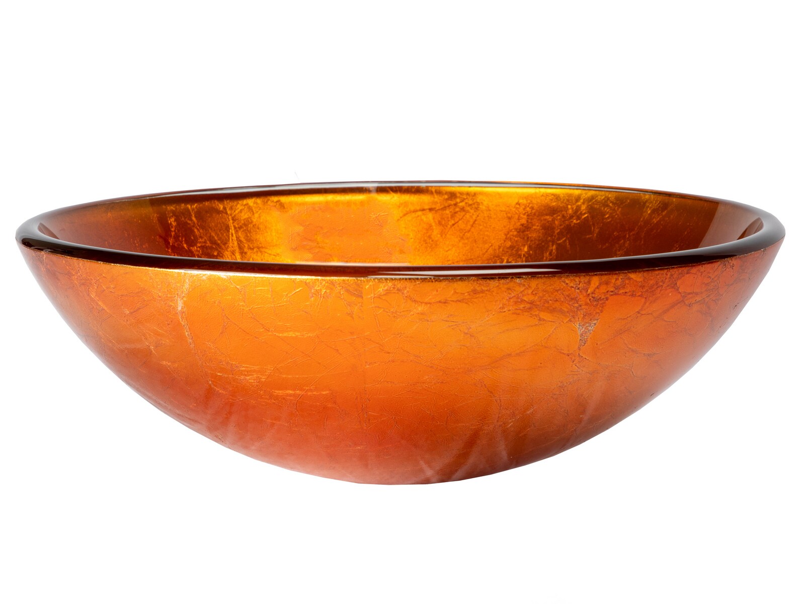 Eden 16.5'' Orange Tempered Glass Circular Vessel Sink